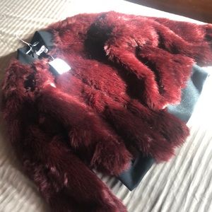 Burgundy fur jacket
